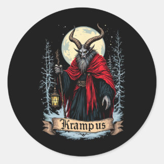 Sticker Rond Vintage Gruss Vom Krampus veille de Noël Enfants V
