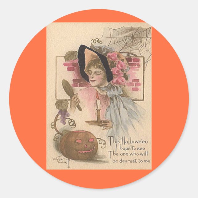 Sticker Rond Vintage Halloween (Devant)