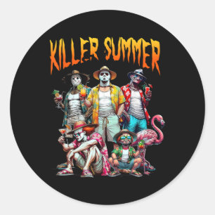 Sticker Rond Vintage Horreur Vibes été drôle Halloween été