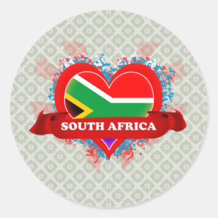 Sticker Rond Vintage I Love Afrique du Sud