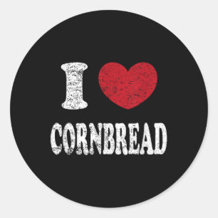 Sticker Rond Vintage I Love Cornbread