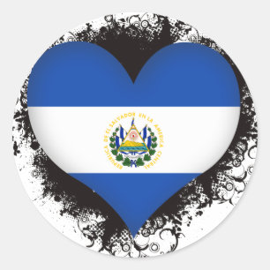 Sticker Rond Vintage J'aime El Salvador