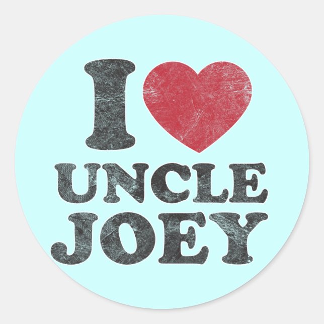Sticker Rond Vintage J'Aime Oncle Joey (Devant)