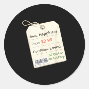Sticker Rond Vintage J'aimerais mieux faire du shopping en frip