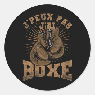 Sticker Rond Vintage Je Peux Pas J'ai Boxe Boxe Pour Boxeurs