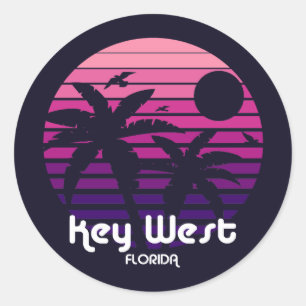 Sticker Rond Vintage Key West Floride