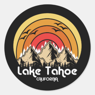 Sticker Rond Vintage Lake Tahoe Californie
