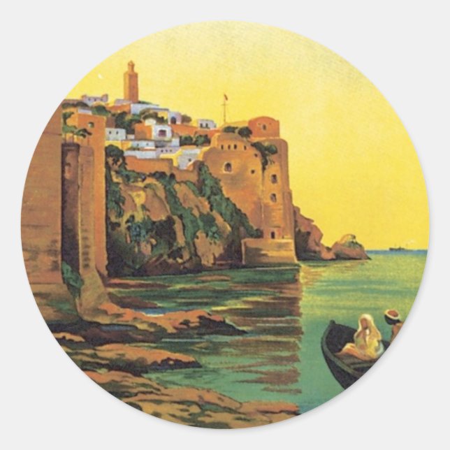 Sticker Rond Vintage Le Maroc (Devant)