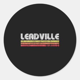 Sticker Rond Vintage Leadville Colorado Retro Mountain Bike Ski