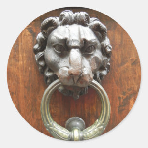 Sticker Rond Vintage Lion Door Knocker