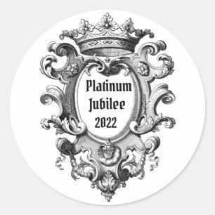 Sticker Rond Vintage Look Platinum Jubilee 2022