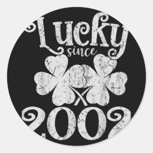 Sticker Rond Vintage Lucky depuis 23 2002 Lucky St. Patricks Da