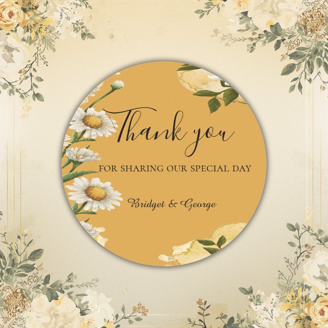 Sticker Rond Vintage Margaret Flower Elegance (Créateur téléchargé)