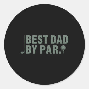 Sticker Rond Vintage Meilleur papa Par Par Père &#; s Jour Golf
