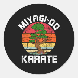 Sticker Rond Vintage Miyagi-do Karate Bonsai Tree