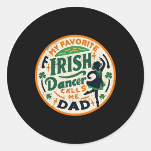 Sticker Rond Vintage Mon danseur préféré m'appelle Papa