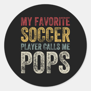 Sticker Rond Vintage Mon Joueur de Football Favori M'appelle Po