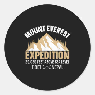 Sticker Rond Vintage Mont Everest T Chemises Ski Vacances Tri