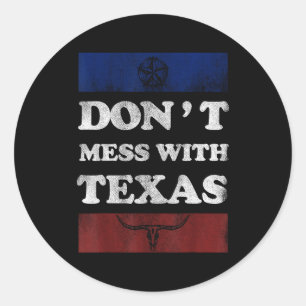 Sticker Rond Vintage Ne Touchez Pas Longhorn Lone Star State T