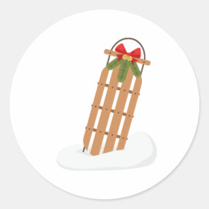 Sticker Rond Vintage neige