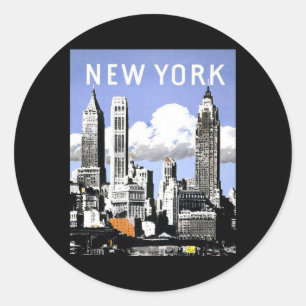 Sticker Rond Vintage New York