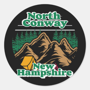 Sticker Rond Vintage North Conway New Hampshire
