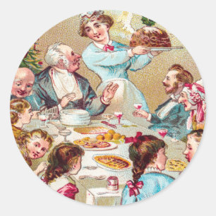 Sticker Rond Vintage Nous vous souhaitons tous de joyeux vacanc