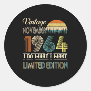 Sticker Rond Vintage novembre 1964 Ce que je veux Edition Limit