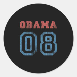 Sticker Rond Vintage Obama 08