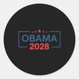 Sticker Rond Vintage Obama 2028 Un drôle d'élection politique p