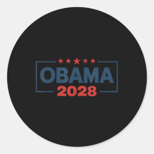 Sticker Rond Vintage Obama 2028 Un drôle d'élection politique p
