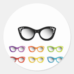 Sticker Rond Vintage oeil de chat pour dames