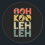 Sticker Rond Vintage Ooh Koo Leh Leh Retro Guitar Hawaiian Uke<br><div class="desc">Vintage Ooh Koo Leh Leh Retro Guitar Hawaiian Uke Acoustic Gift. Perfect gift for your dad,  mom,  papa,  men,  women,  friend and family members on Thanksgiving Day,  Christmas Day,  Mothers Day,  Fathers Day,  4th of July,  1776 Independent day,  Veterans Day,  Halloween Day,  Patrick's Day</div>