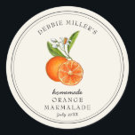 Sticker Rond Vintage Orange Marmalade Confiture maison<br><div class="desc">Aquarelle rustique simple peinte à la main de style vintage étiquette de marmelade orange sur arrière - plan blanc. Utilisez pour votre confiture maison ou tout ce que vous choisissez. Ça fait un grand cadeau. Remplir vos informations sur le étiquette et profiter.</div>