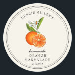 Sticker Rond Vintage Orange Marmalade Confiture maison<br><div class="desc">Aquarelle rustique simple peinte à la main de style vintage étiquette de marmelade orange sur arrière - plan blanc. Utilisez pour votre confiture maison ou tout ce que vous choisissez. Ça fait un grand cadeau. Remplir vos informations sur le étiquette et profiter.</div>