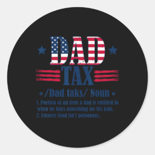 Sticker Rond Vintage papa Définition de l'impôt Hommes Drôle Fê
