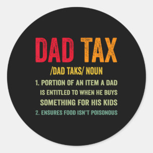 Sticker Rond Vintage papa Définition de l'impôt Vêtements Citat