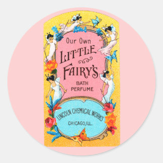 Sticker Rond Vintage Parfum de bain de notre petite fée