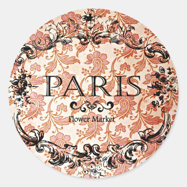 Sticker Rond Vintage Paris (Devant)