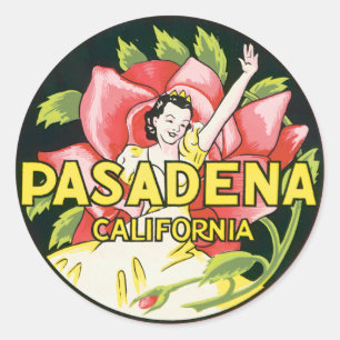 Sticker Rond Vintage Pasadena Californie