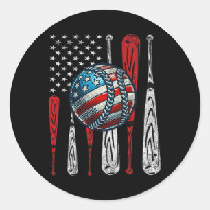 Sticker Rond Vintage Patriotique Vendre 4 juillet Etats-Unis Fl