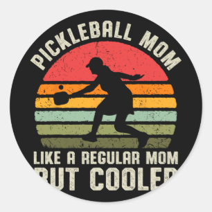 Sticker Rond Vintage Pickleball Maman Vie Pickball Ball Pour Fe