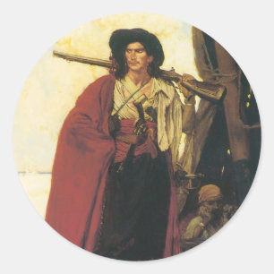 Sticker Rond Vintage Pirates Buccaneer était un type pittoresqu