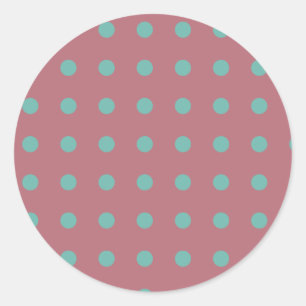 Sticker Rond Vintage Pois Rose or couleur rétro classique