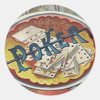 Sticker Rond Vintage Poker Mens Fumeur Salle de jeu