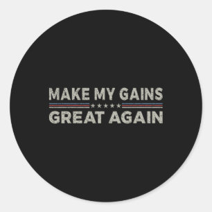 Sticker Rond Vintage Rendre mes gains super encore Funky Gym Ex