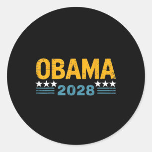 Sticker Rond Vintage Rétro Obama pour Président 2028 Hommes Fem