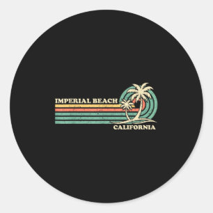 Sticker Rond Vintage Retro Summer Vacances California Imperial