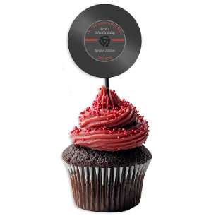 Sticker Rond Vintage Retro Vinyl Record Anniversaire