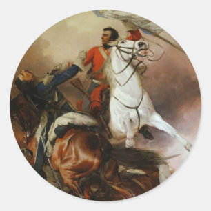 Sticker Rond Vintage Richard Ansdell Le Combat Pour Le Standard